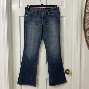 AG Adriano Goldschmted The Club Flare Leg Medium Wash Low Rise Jeans Size 27